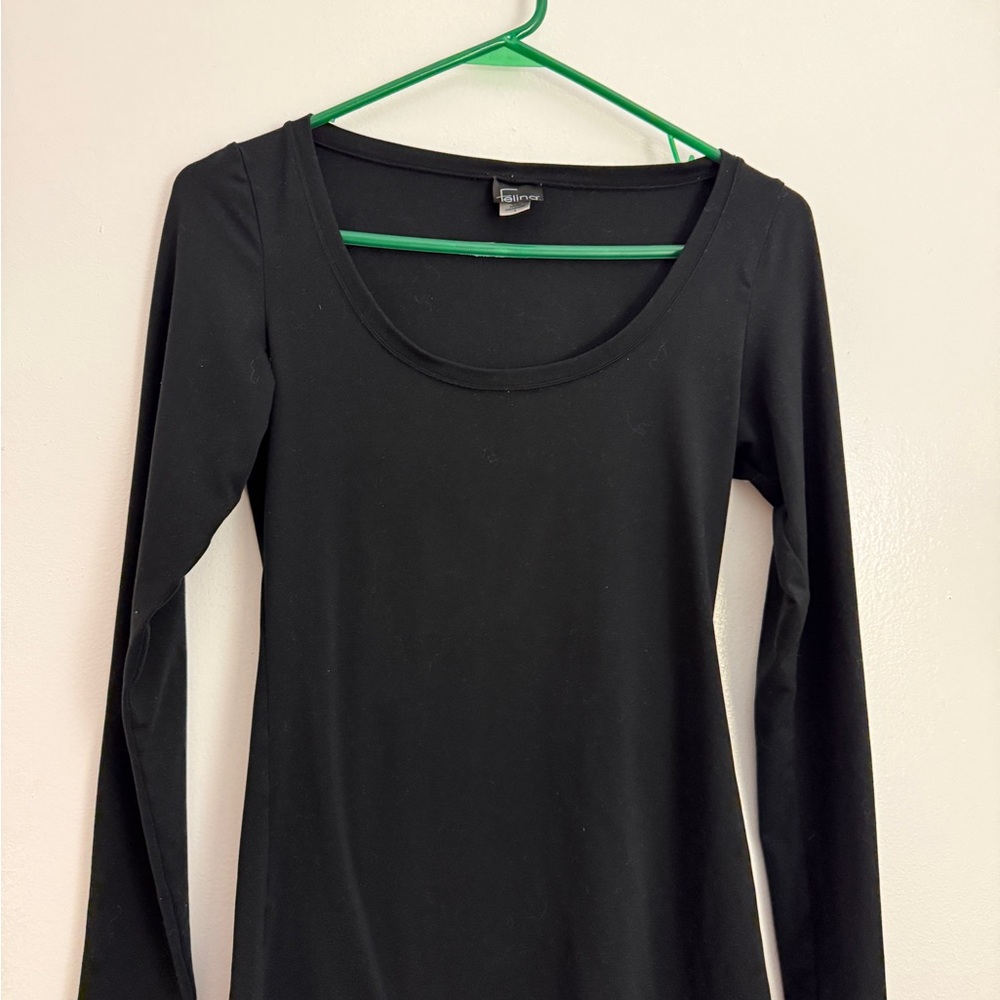 Felina Classic Black Long Sleeve Layering Top